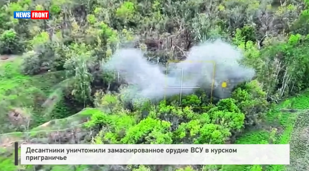 Десантники уничтожили замаскированное орудие ВСУ в Курской области Десантники уничтожили замаскированное орудие ВСУ в Курской области